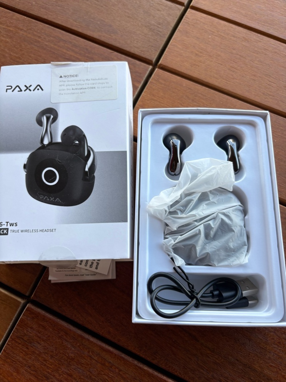 PAXA Black True Wireless Headset - Wireless Earbuds